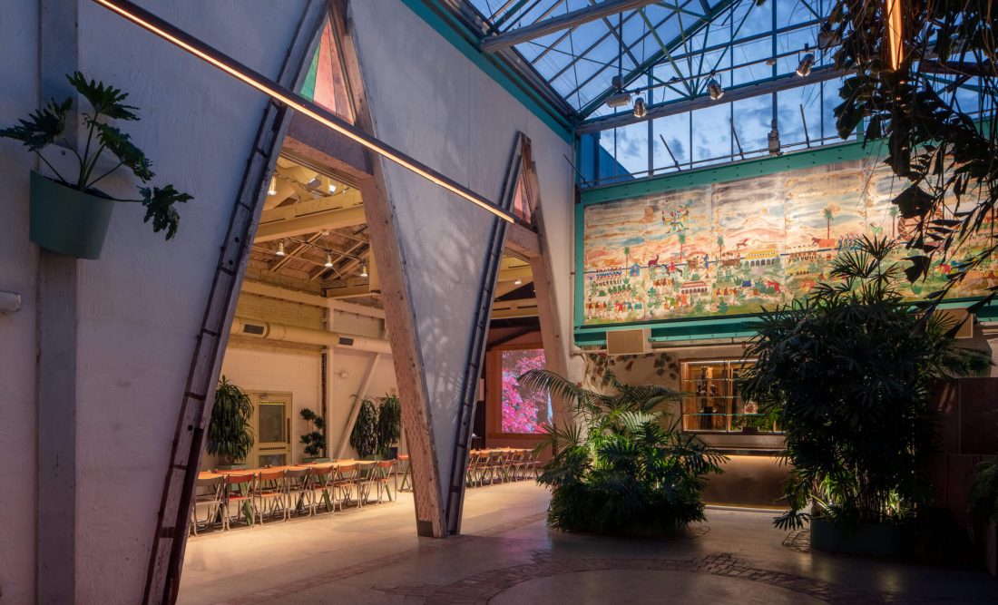 Greenhouse Courtyard at Sunset